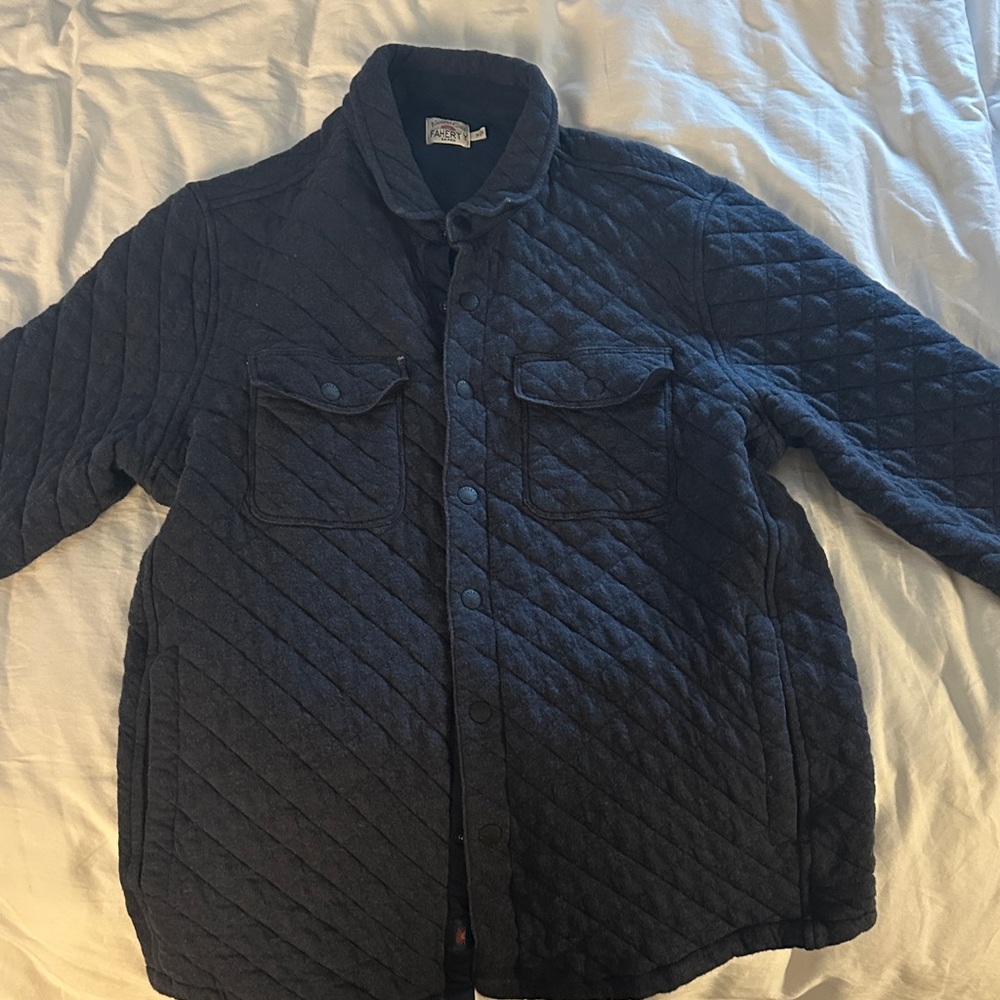 Faherty Men’s Epic Quilted Navy Shirt Jacket